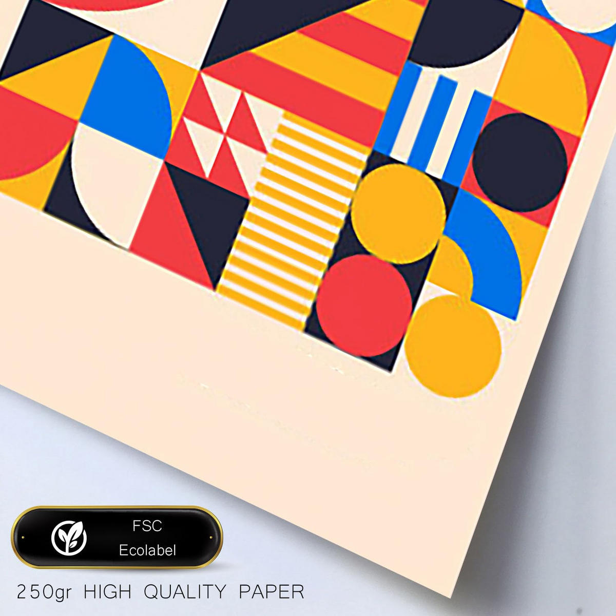 POSTER Set Mit 6 Bauhaus-Stil 1 Geometrisch Größe A3 & A4 Weißer Rahmen - Weiß, Papier (29.7/1cm) - Nacnic