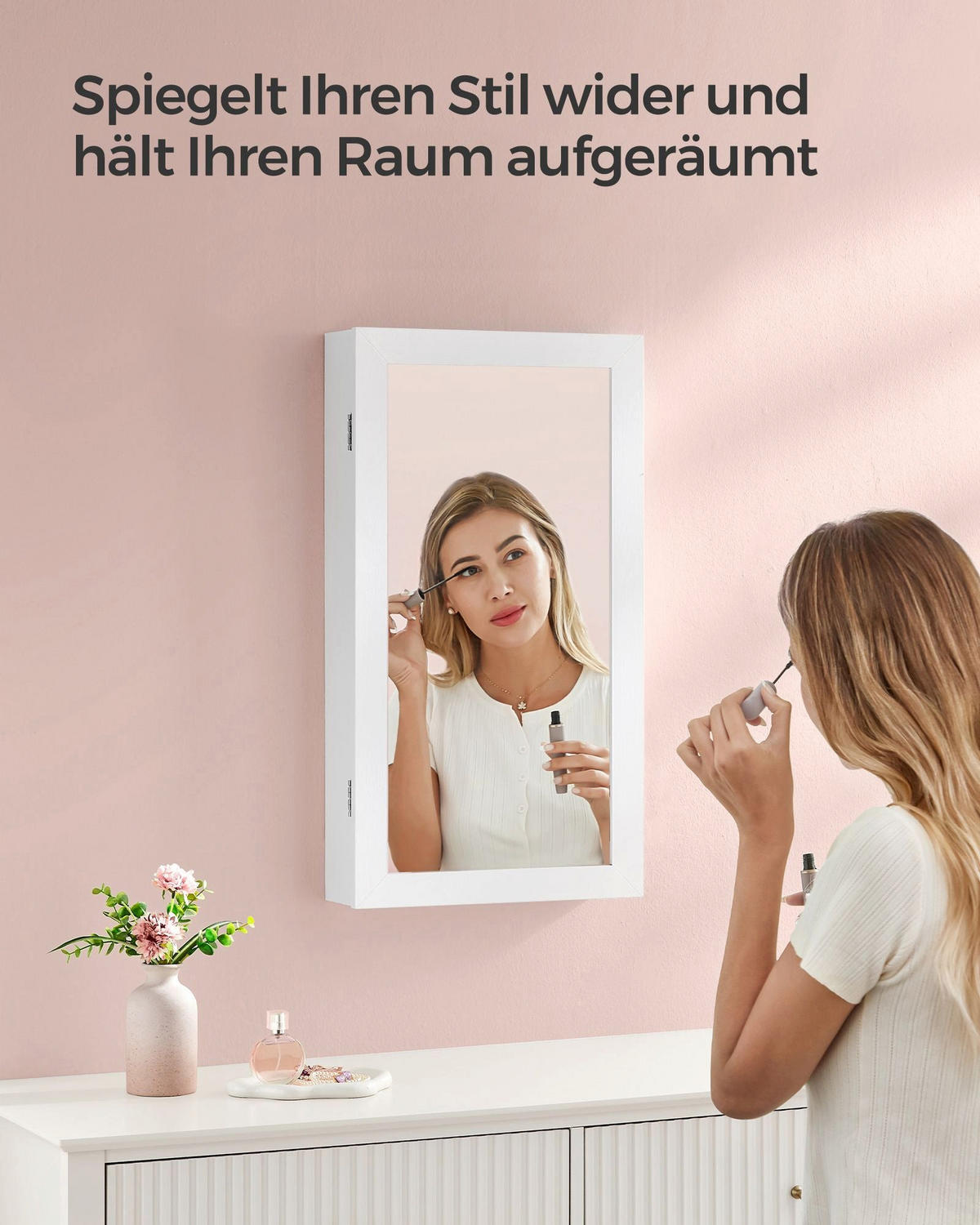 SPIEGELSCHRANK KIGALI - Weiß, Glas (37/67/10cm) - Hansiro