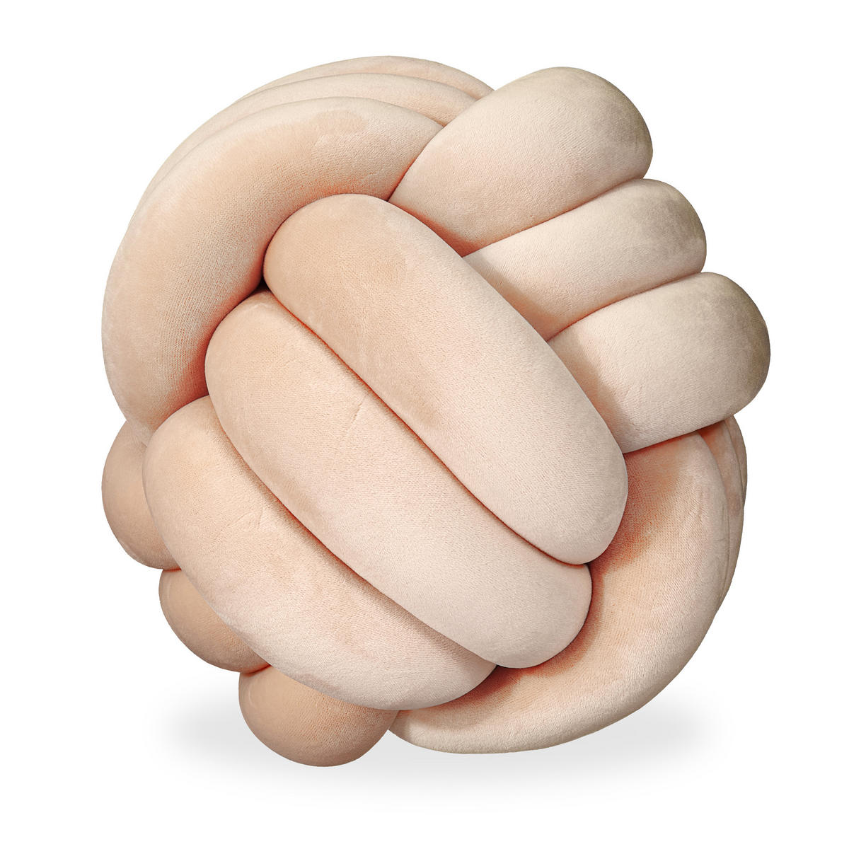KNOTENKISSEN - Beige, Textil (25/25cm) - Relaxdays