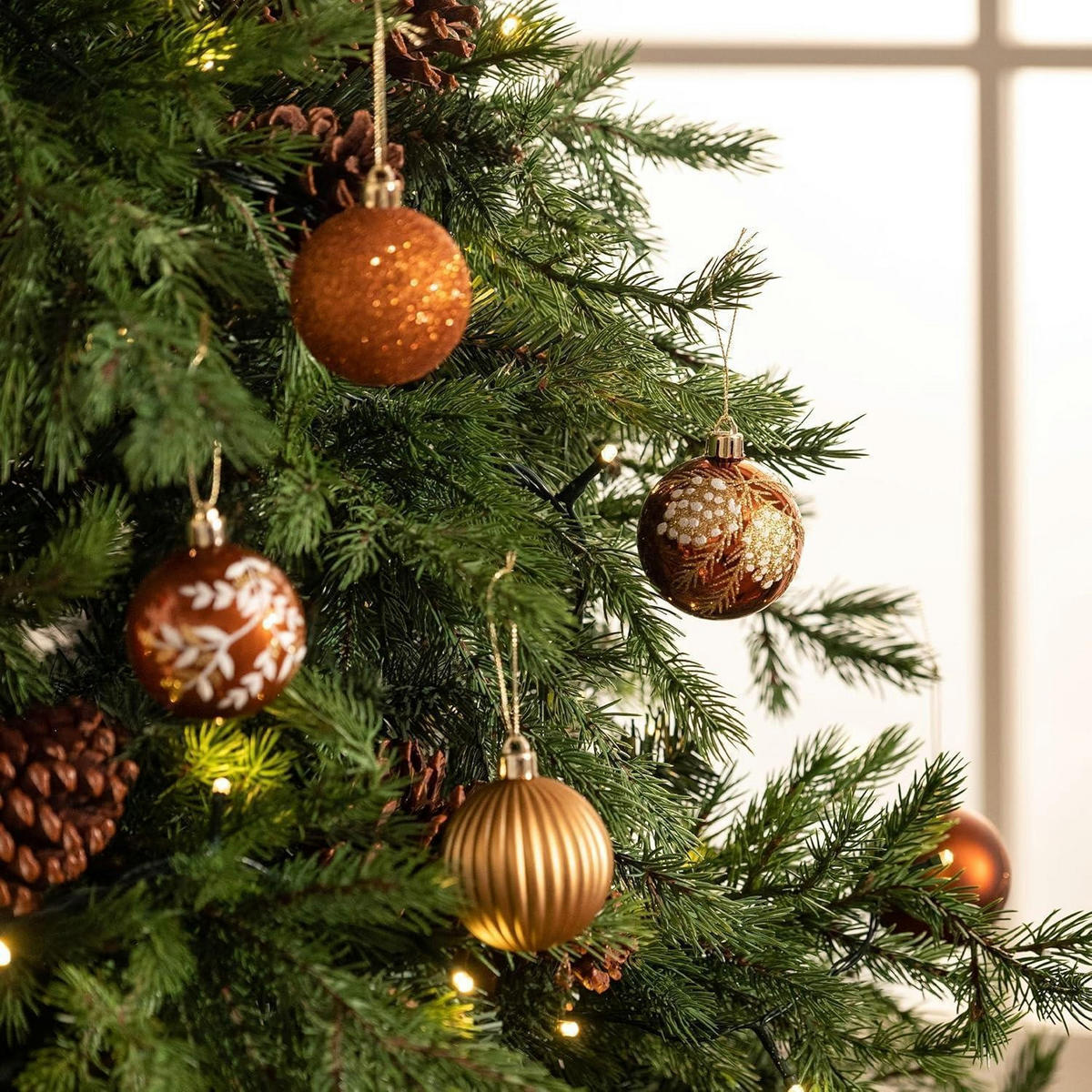 WEIHNACHTSKUGELN 9-teiliges Set 6 cm Kunststoff Kupfergold Bronze - Multicolor, Kunststoff (6/6/6cm)
