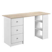 SCHREIBTISCH Lemberg - Eichefarben/Weiß, Holzwerkstoff (49/120/72cm) - [en.casa]