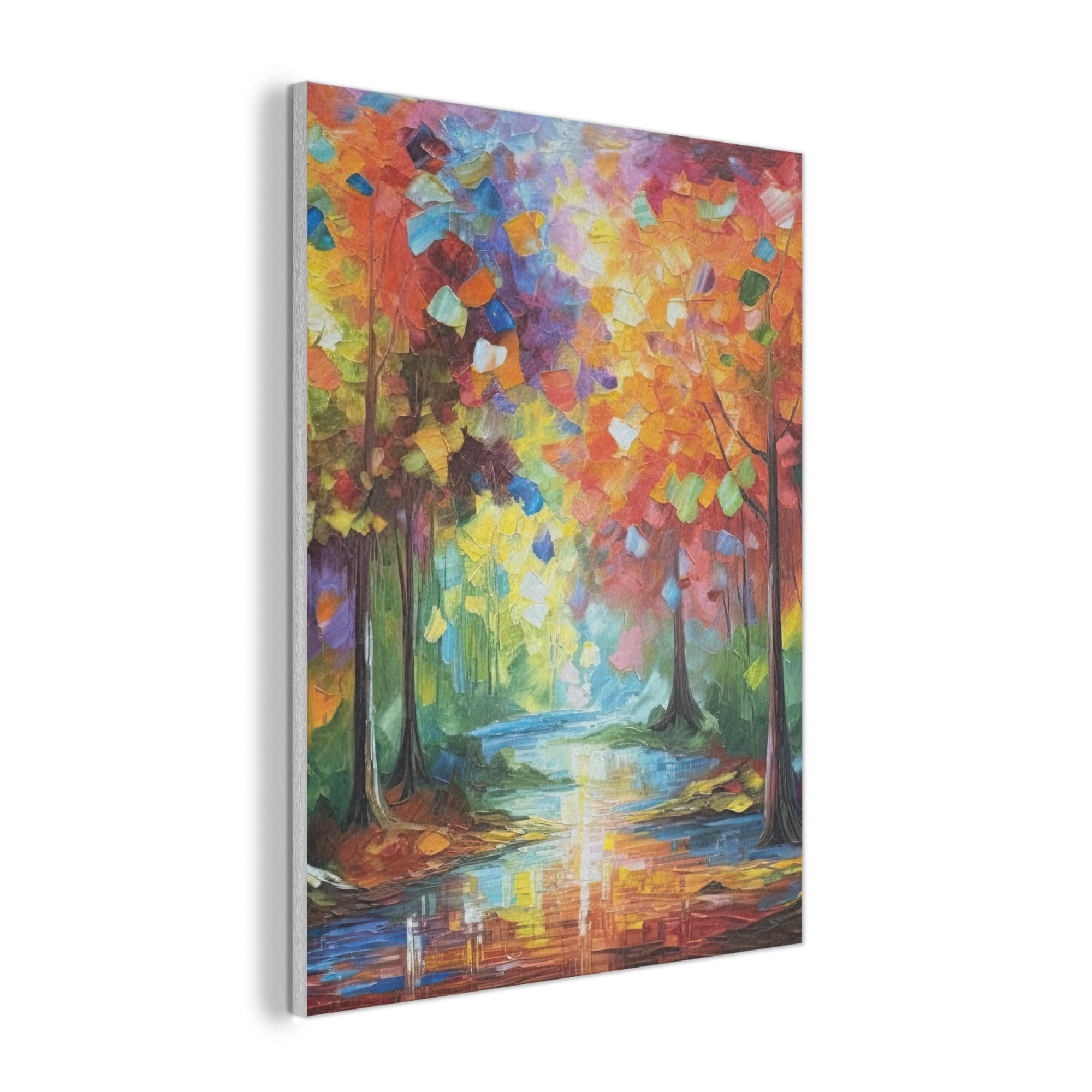 AKUSTIKBILD Landschaft - Wald - Farben - Natur Wandbilder 60x80 cm - Multicolor, Textil (60/80/0.9cm) - MuchoWow