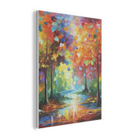 AKUSTIKBILD Landschaft - Wald - Farben - Natur Wandbilder 60x80 cm - Multicolor, Textil (60/80/0.9cm) - MuchoWow
