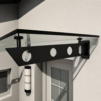 VORDACHHALTER - SET S Halter für Glasvordach - Edelstahl Schwarz - Schwarz, Metall (75/25/75.5cm) -  Glaswerk Westfalen