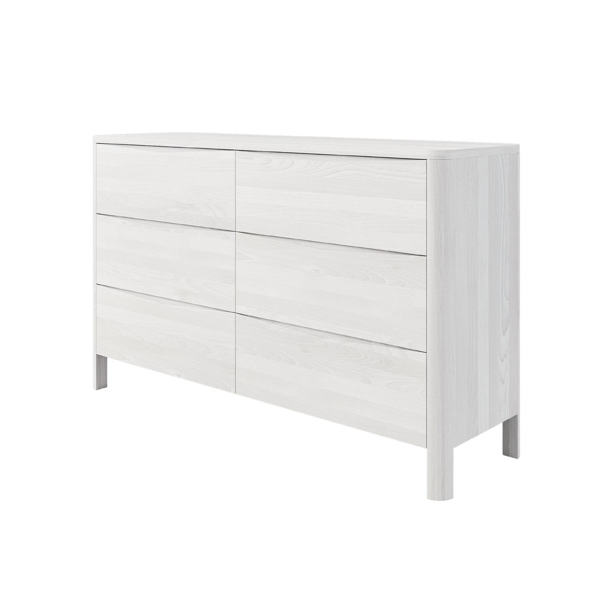 HOLZKOMMODE Modena Low 150, Weiß - Weiß, Holz/Buchenholz (150.5/91.5/45cm) - Visby