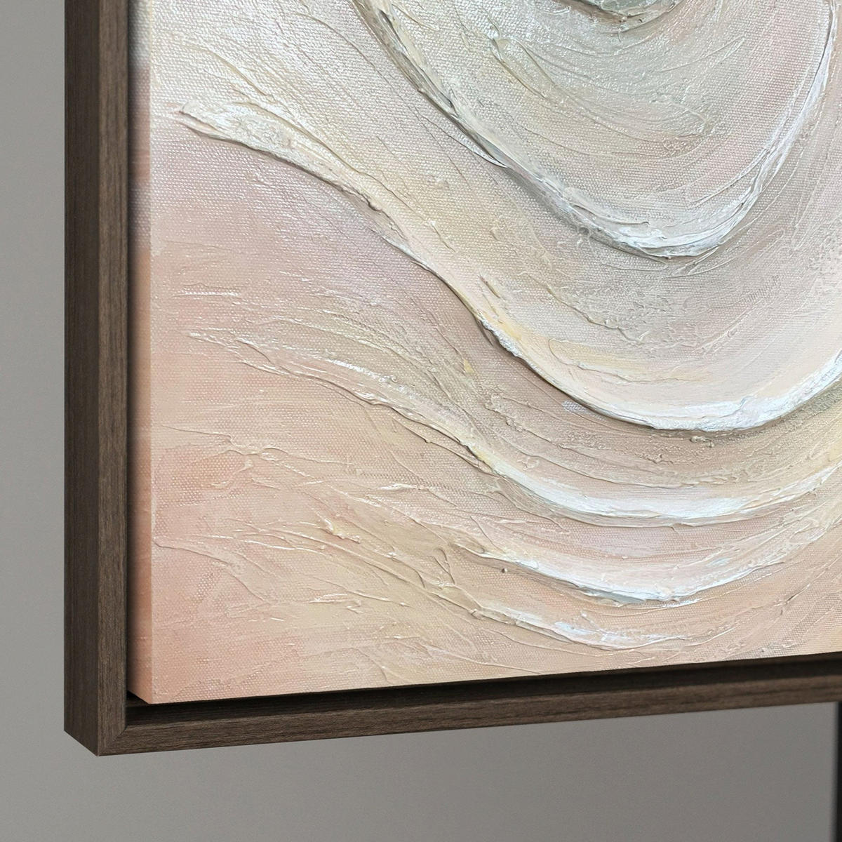 GEMÄLDE Sanfte Strömung Schattenfugenrahmen Grau 120x80 cm - Grau, Holz (120/80cm) - YS-art gallery