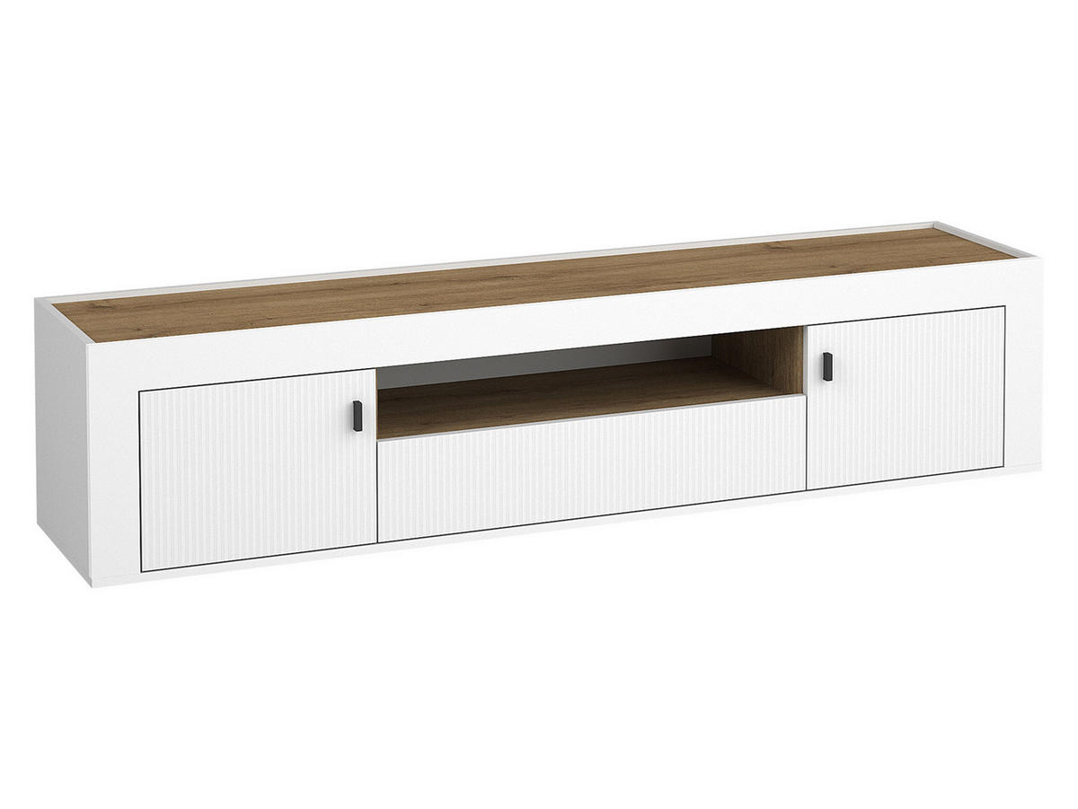 TV-LOWBOARD Mossa 2D1S MO08 - Schwarz/Weiß, Holzwerkstoff/Kunststoff (177/40/40cm) - MIRJAN24