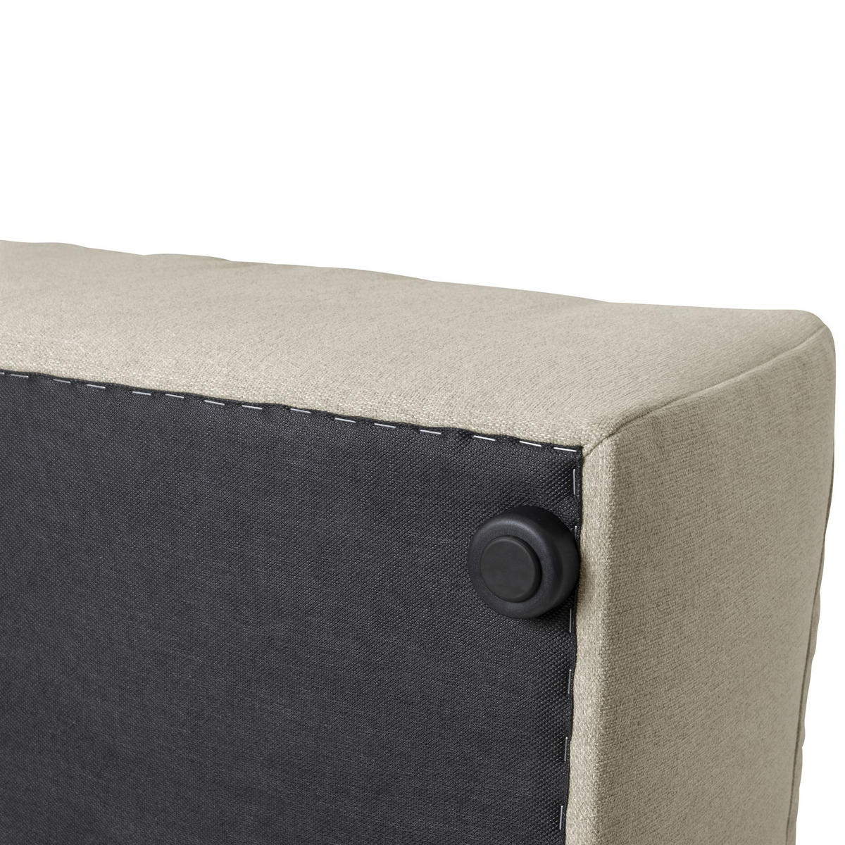 ECKSOFA mit Hocker rechts Kattrina Flachgewebe creme - Creme, Kunststoff (160/250cm) - 58aufmkessel