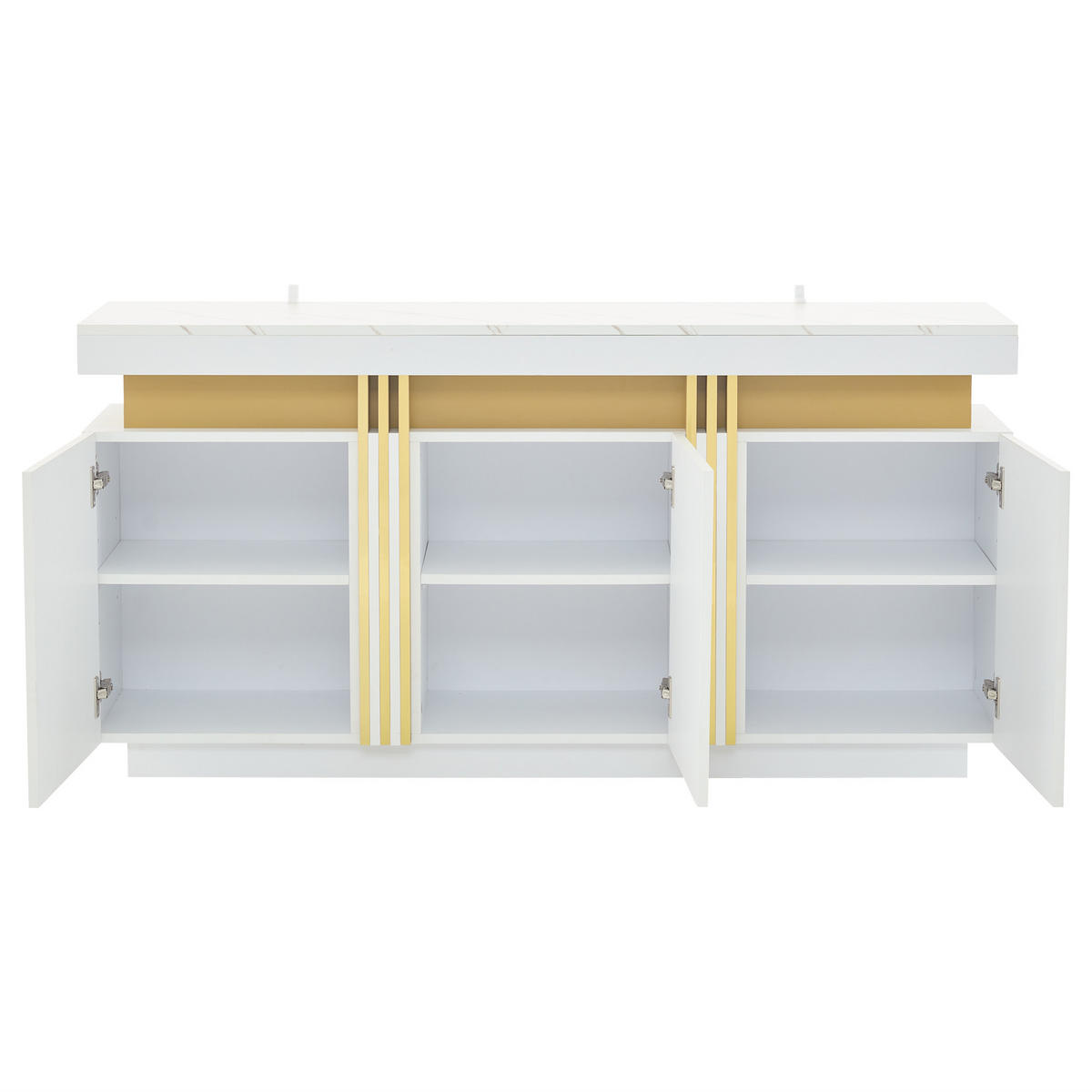 SIDEBOARD DE-37770 mit 3 Türen und verstellbaren Böden Weiß - Weiß, Holzwerkstoff (140/70/38cm) - ComfortXL
