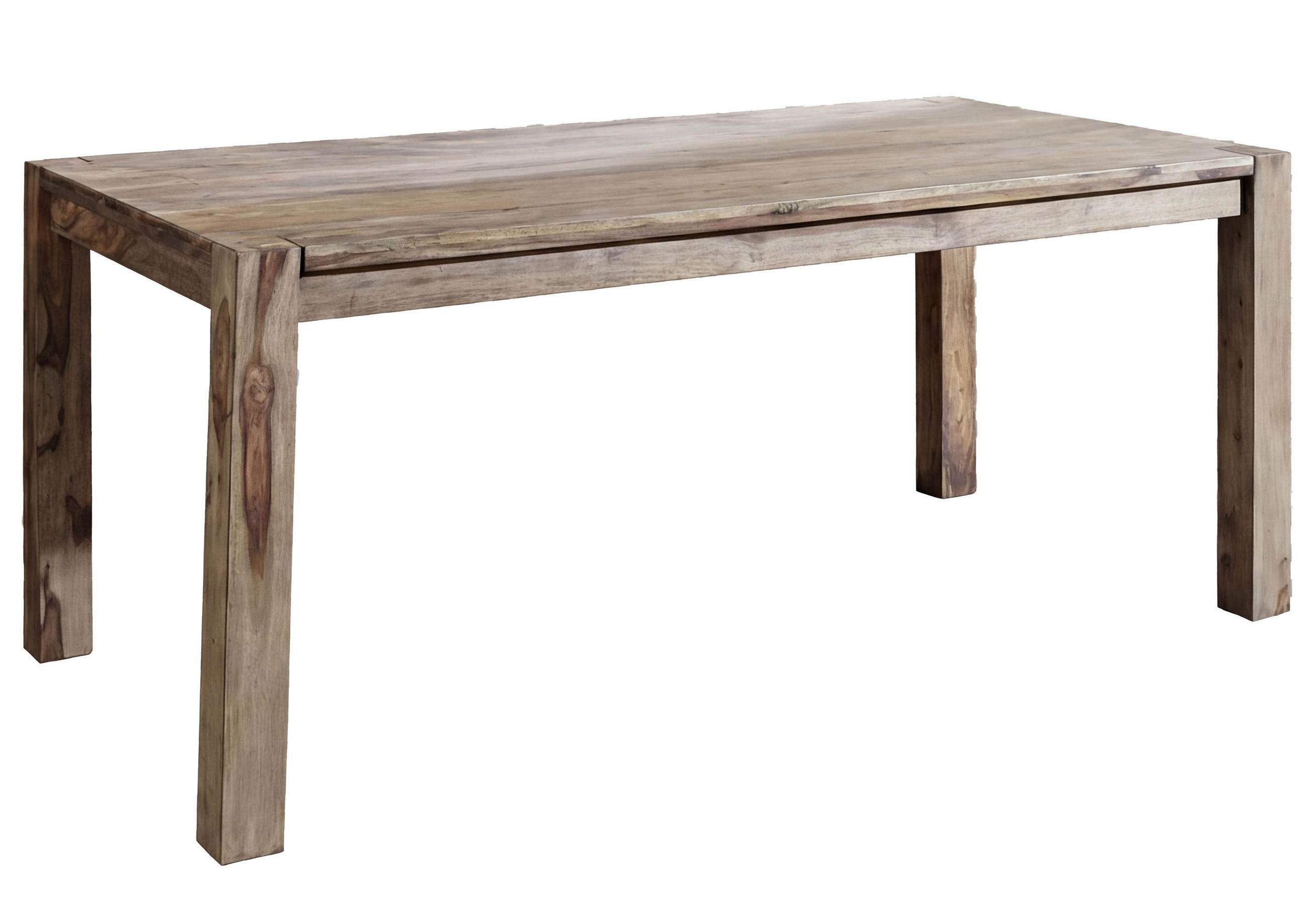 ESSTISCH Sheesham 120x90x76 grau geölt NATURE GREY #502 - Grau, Holz (120/90/76cm) - Massivmoebel24