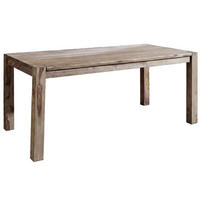 ESSTISCH Sheesham 120x90x76 grau geölt NATURE GREY #502 - Grau, Holz (120/90/76cm) - Massivmoebel24