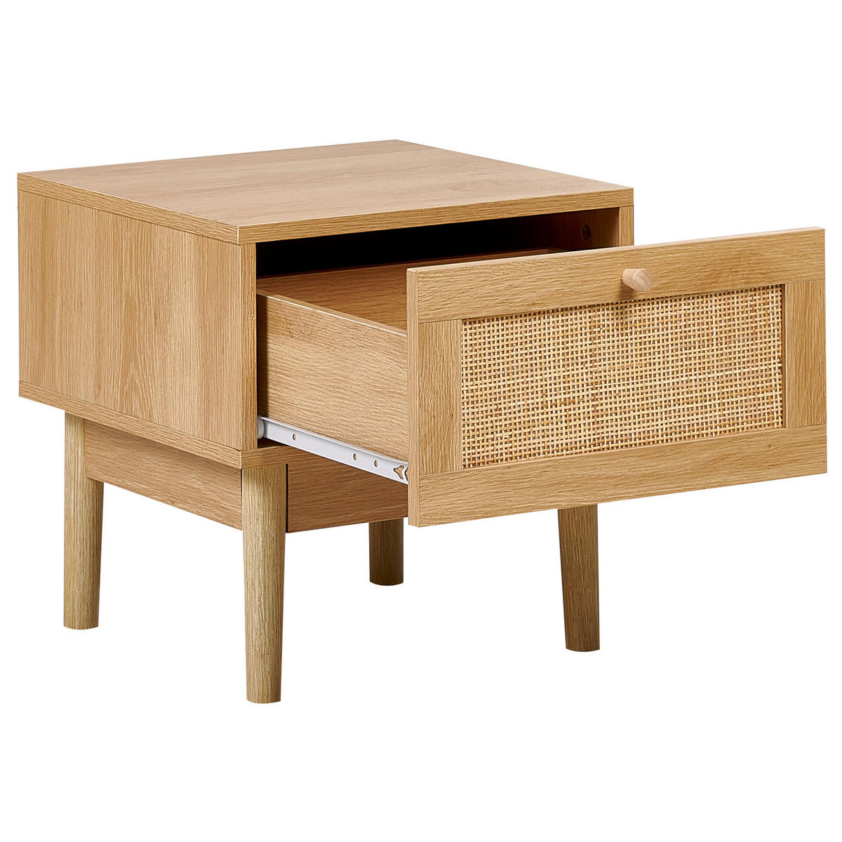 NACHTTISCH mit 1 Schublade Hellbraun Nivo - Braun, Holzwerkstoff (42/40/40cm) - Beliani