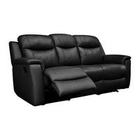 RELAXSOFA Leder 3-Sitzer - Schwarz - EVASION - Schwarz, Leder (205/100/96cm) - Vente-Unique