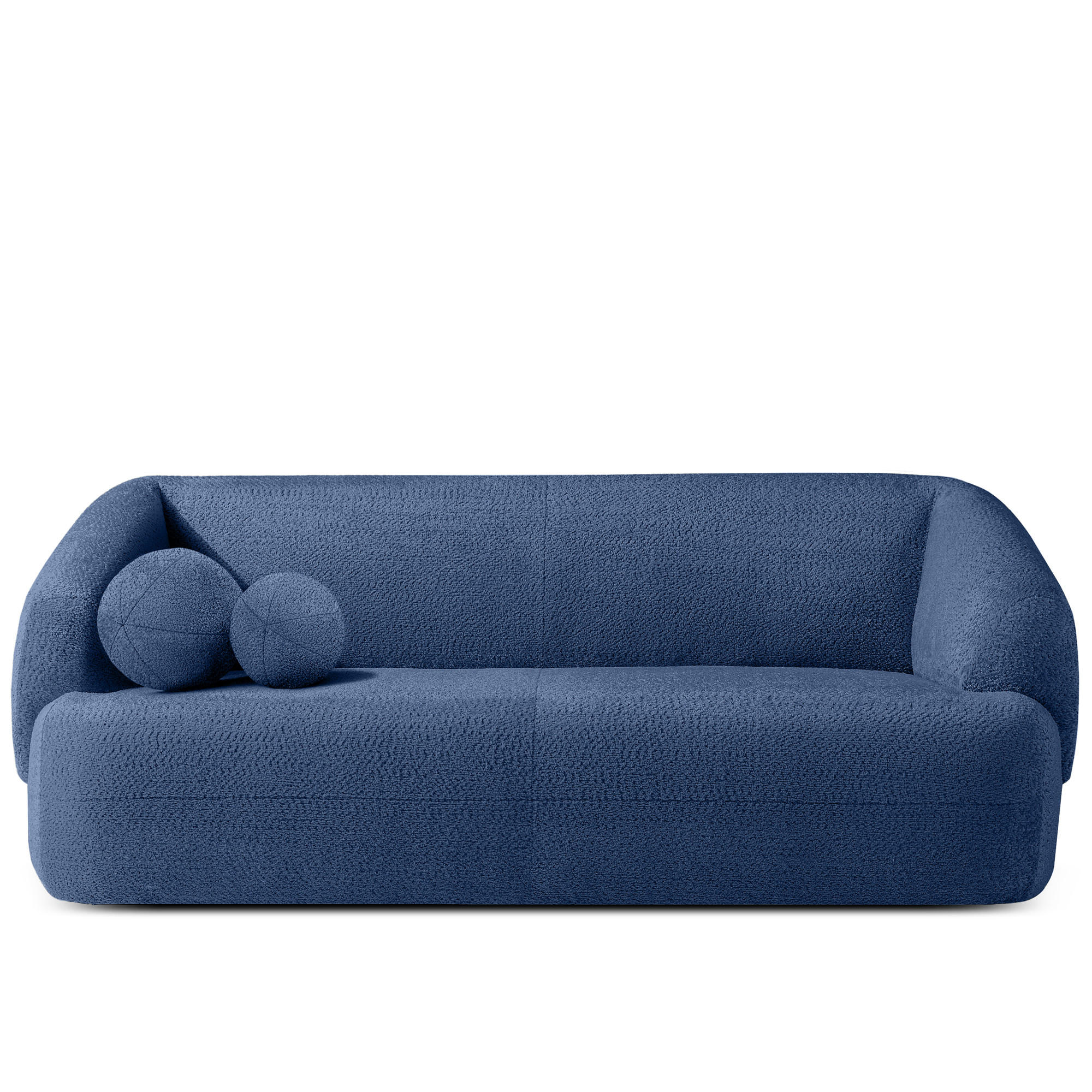 EINZELSOFA VIRA, Blau, Chenille - Blau/Schwarz, Holz/Holzwerkstoff (210/84/100cm) - KONSIMO®