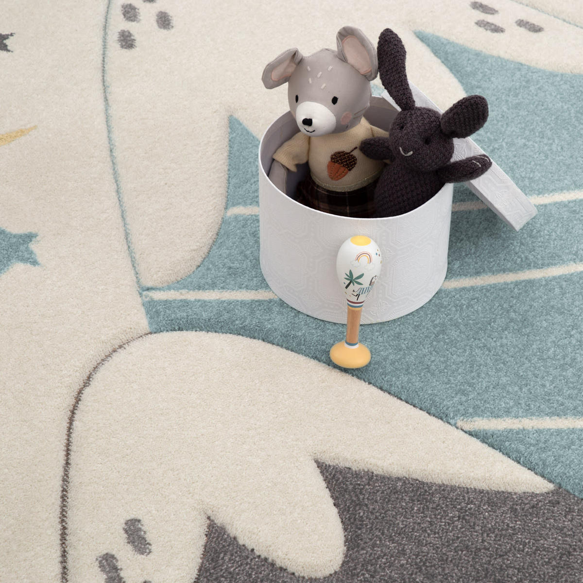 KINDERTEPPICH Berge Kinderzimmer schmutzabweisend Creme Rechteckig 200x290 - Beige, Textil (200/290cm) - KADIMA DESIGN