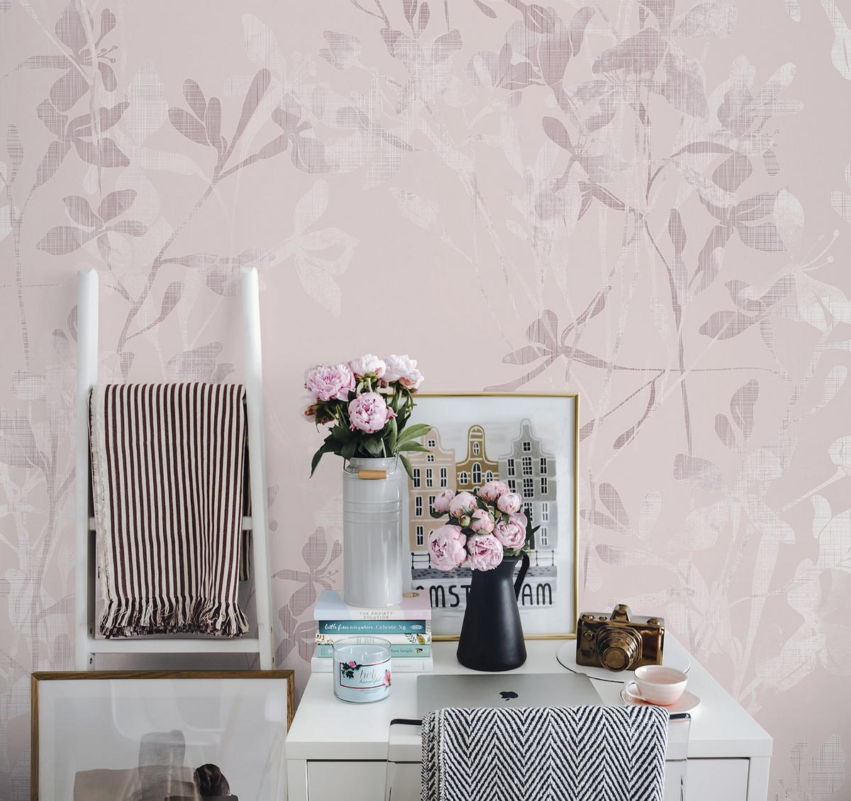 FOTOTAPETE Blumen 424 x 280 cm - Pink, Papier (424/280cm) - Sanders & Sanders