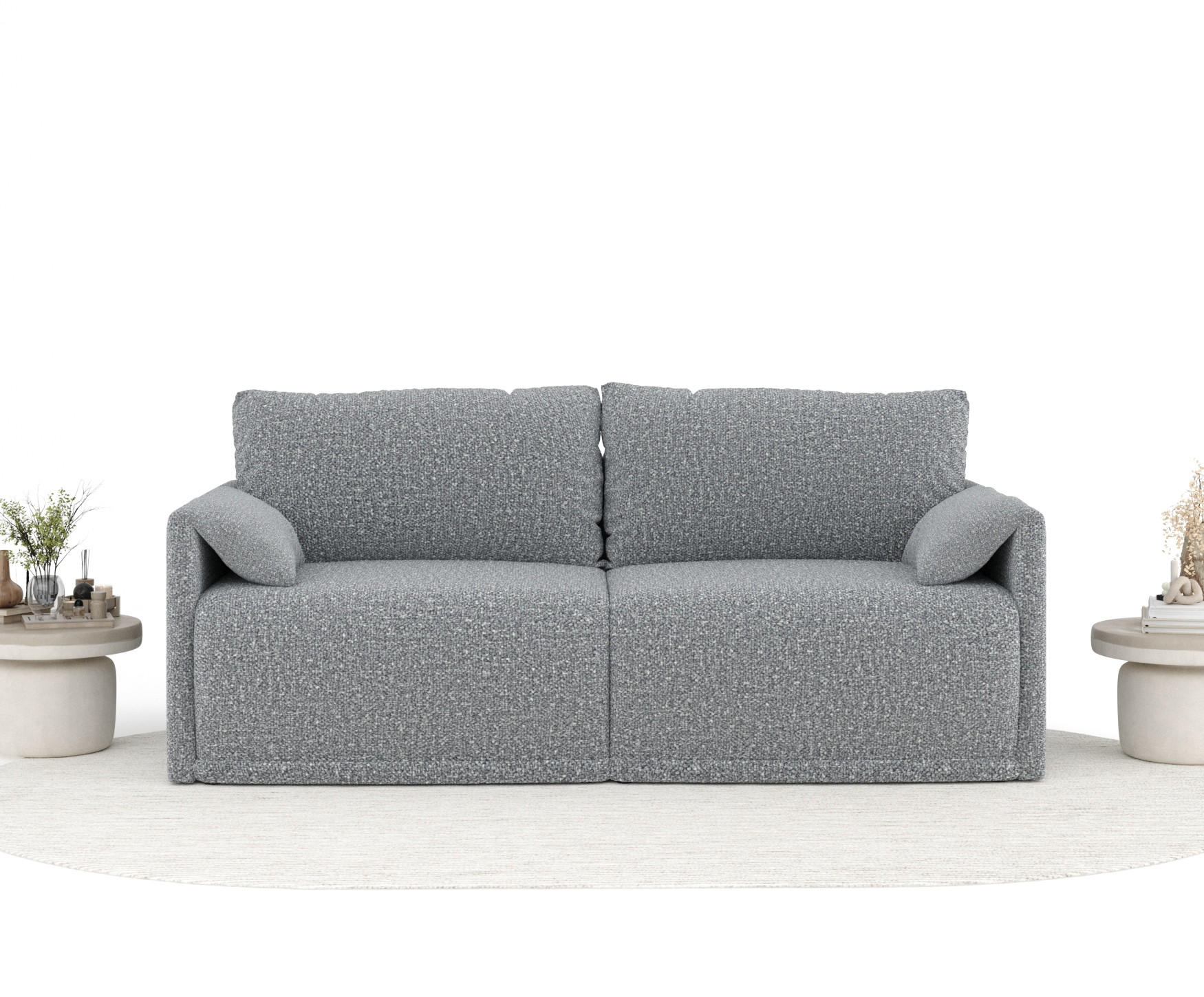 Thumbnail - Maison de Reve Schlafsofa, Grau, Textil, 3-Sitzer, Füllung: Schaumstoff, Rundrohr, 215x100x112 cm, Oeko-Tex® Standard 10...