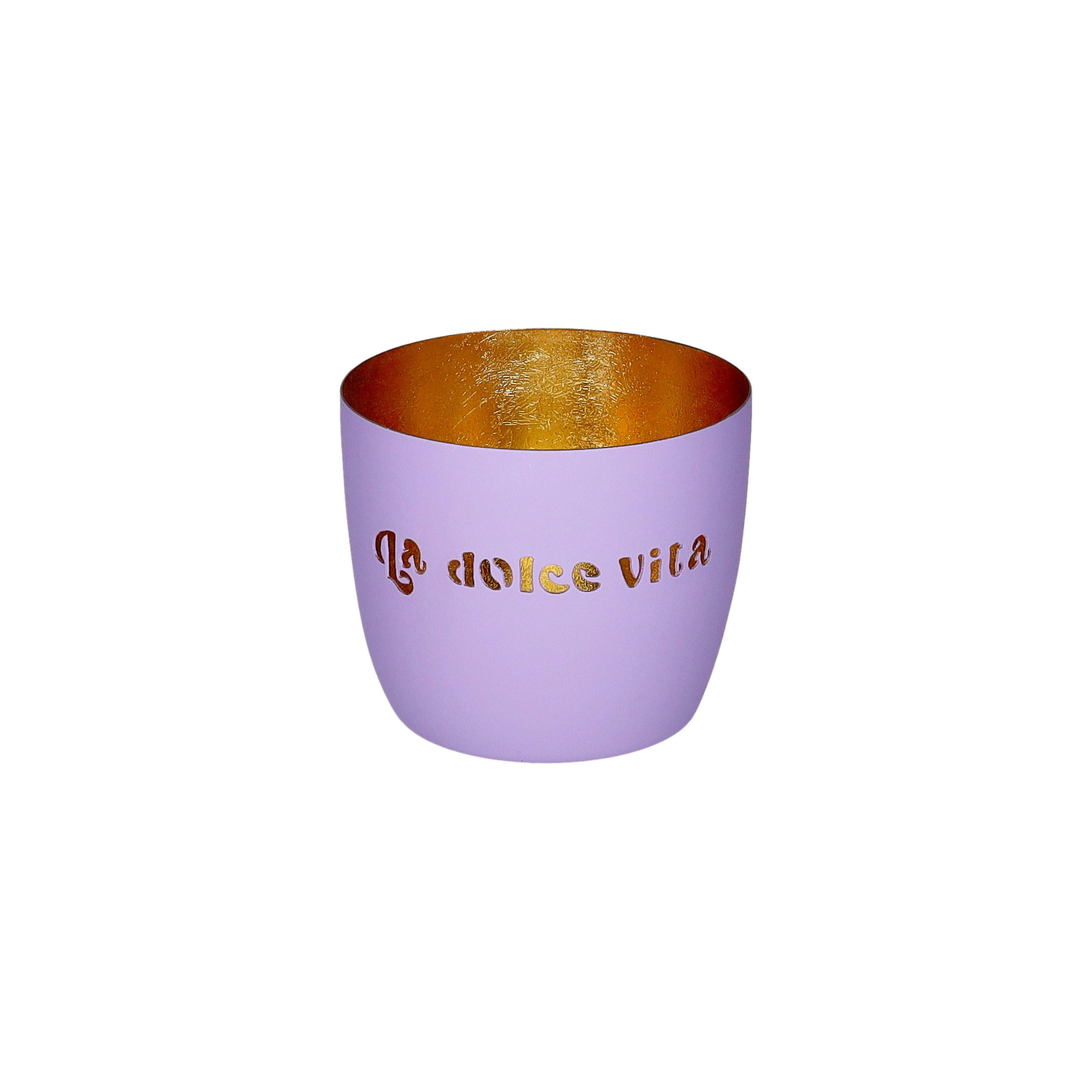 TEELICHTHALTER Madras M, La dolce vita, Eisen, Lila / Gold, H 8.5 cm - Lila, Metall (10cm) - Gift Company