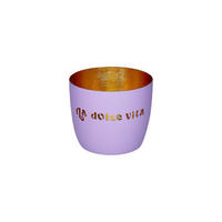 TEELICHTHALTER Madras M, La dolce vita, Eisen, Lila / Gold, H 8.5 cm - Lila, Metall (10cm) - Gift Company
