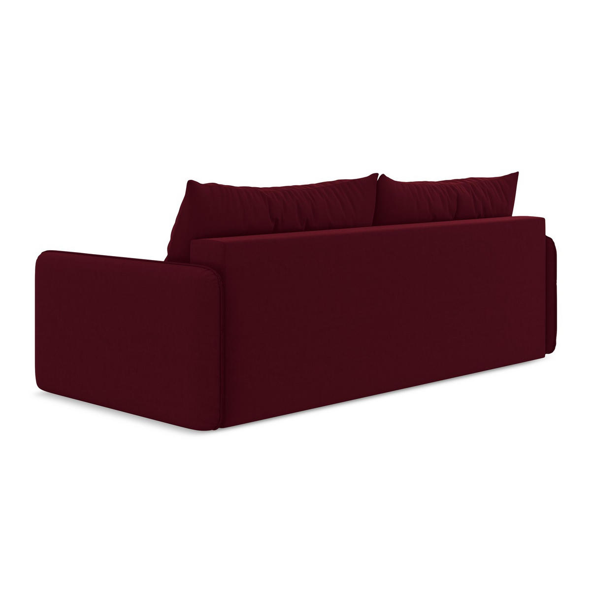 3-SITZER SOFA mit Schlaffunktion Samt Stoff Rot - Bordeaux/Rot, Kunststoff/Textil (216/86/105cm) - LaMiaSofa