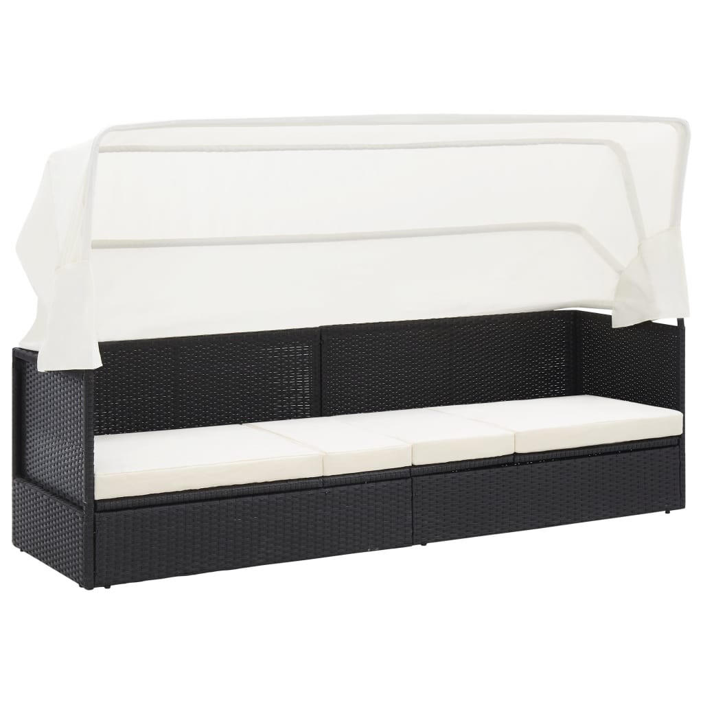 vidaXL Sonnenliege Schwarz 62x70x205 cm