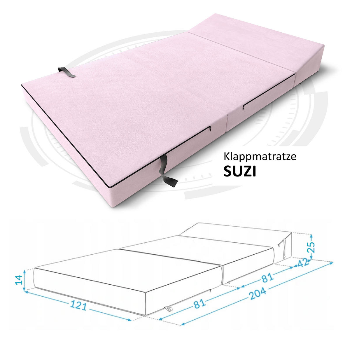 KLAPPMATRATZE SUZI MAXI - Rosa, Textil (120/200cm) - FDM