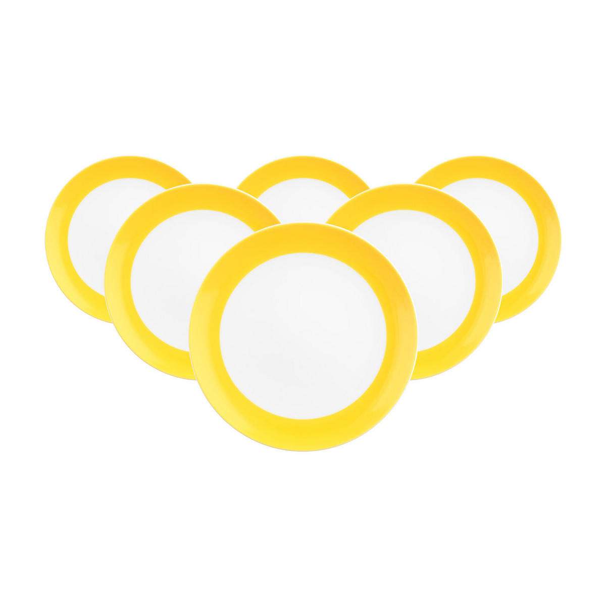 BROTTELLER Liberty Pure Colors Yellow Glow ø 17,5 cm 6er Set - Gelb, Keramik (17.7cm) - Seltmann Weiden