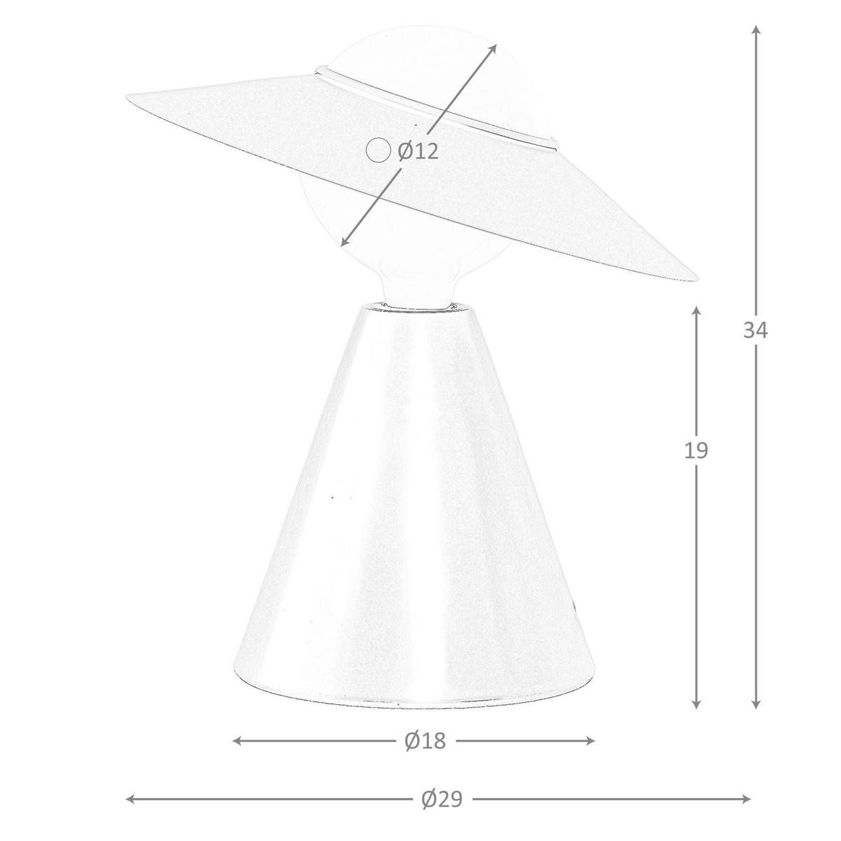 TISCHLEUCHTE aus weißem Glas und schwarzem Stahl Ø29/34 cm - Schwarz, Metall (29/29/34cm) - The Lumine