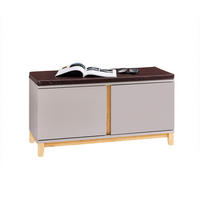 SCHUHBANK Khaki - Braun, Holz/Holzwerkstoff (90/47/34cm) - SoBuy