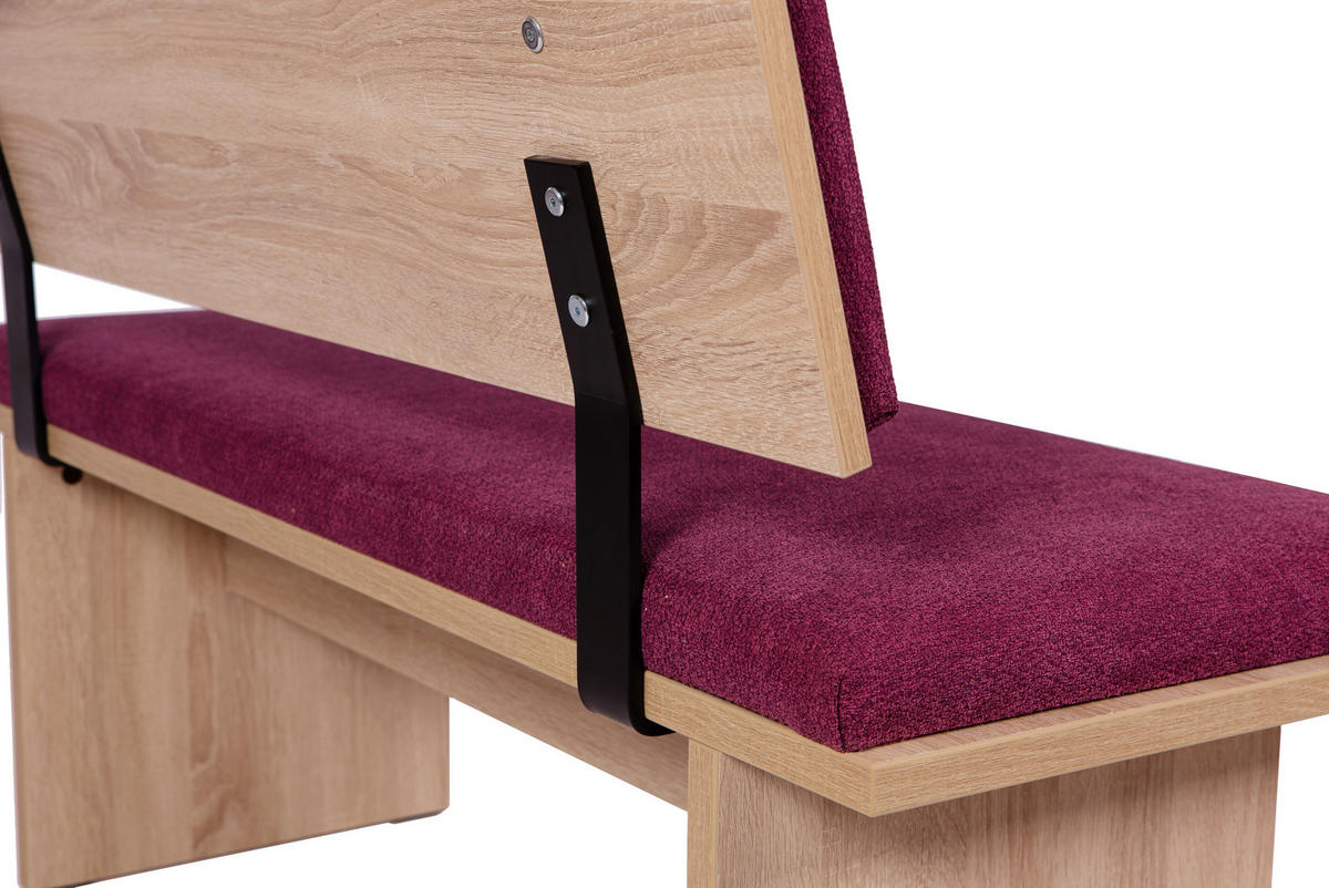 SITZBANK Die Stilvolle - Eichefarben/Violett, Holzwerkstoff/Textil (48/85/125cm) - Kundler Home