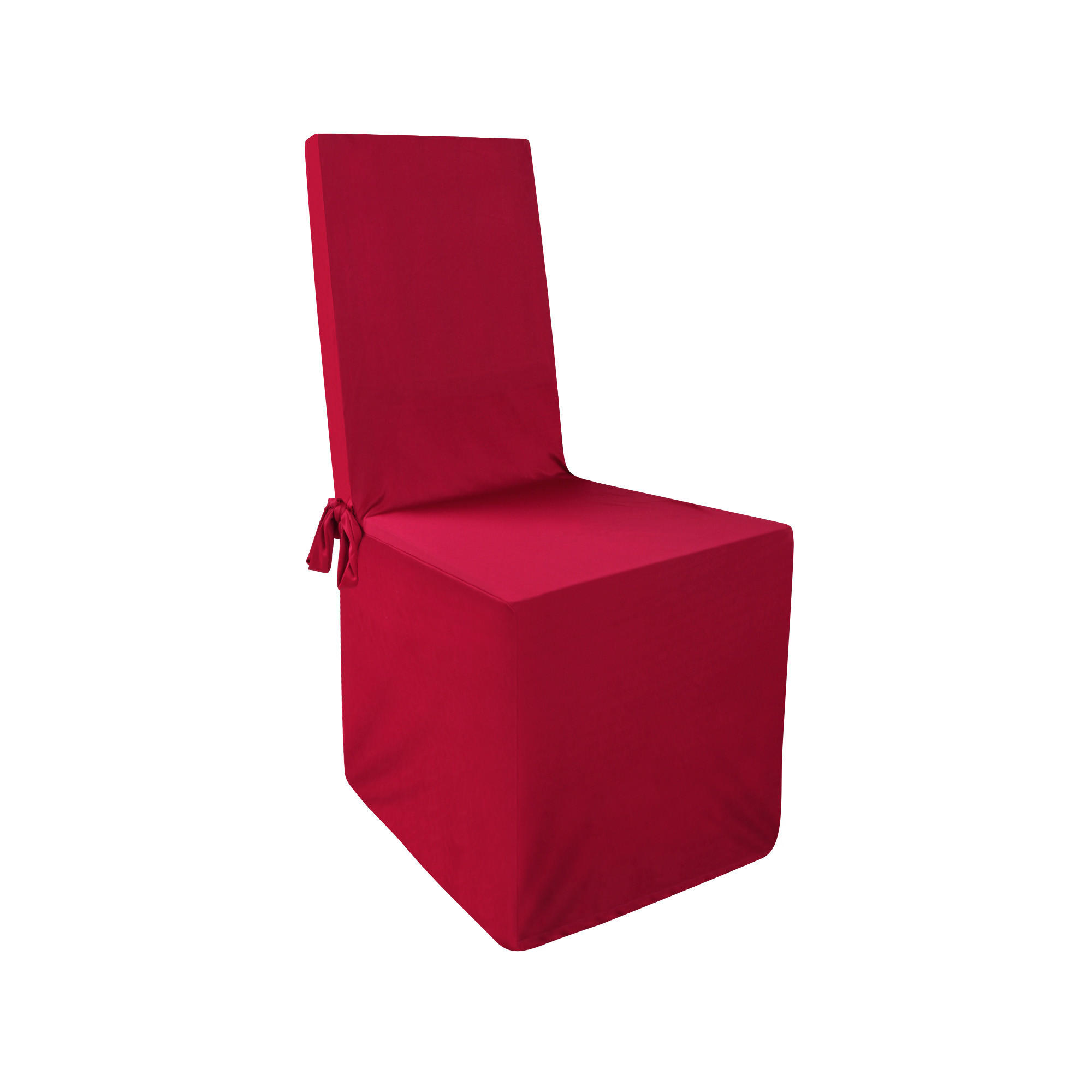 STUHLHUSSE ( Rot ) - Stretchhusse für eckige Stuhllehnen - ( 45 cm x 96 cm ) elastischer Bankett Stuhlbezug - Rot, Textil (45/96cm) - Bestlivings