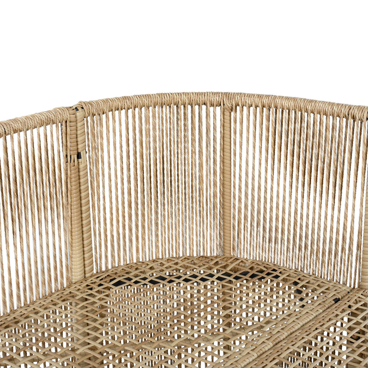 GARTENMÖBELSET Rattan Beige Schwarz 5-tlg. - Beige, Metall - ComfortXL