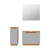 BADMÖBEL-SET Lotta Eiche/grau gestreift 3 Teile - Eichefarben/Grau, Holzwerkstoff (79.6/62.1/32cm) - Vicco