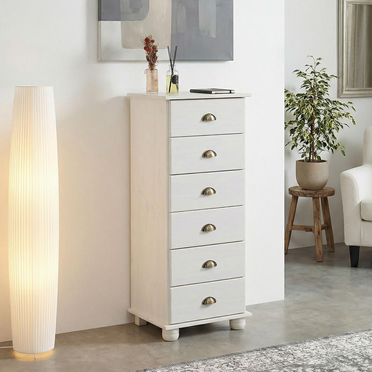 APOTHEKERKOMMODE COLMAR weiß - Weiß, Holz (49/114/39cm) - IDIMEX