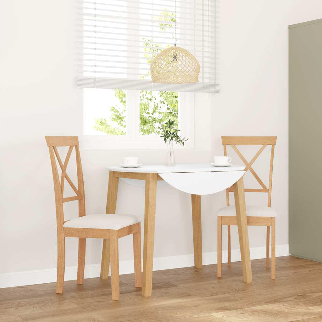 ESSZIMMERSTÜHLE mit Kissen 2 Stk. Massivholz Gummibaum 42.5*53.5*94cm - Braun/Weiß, Holz (42.5/94/53.5cm) - ZMH