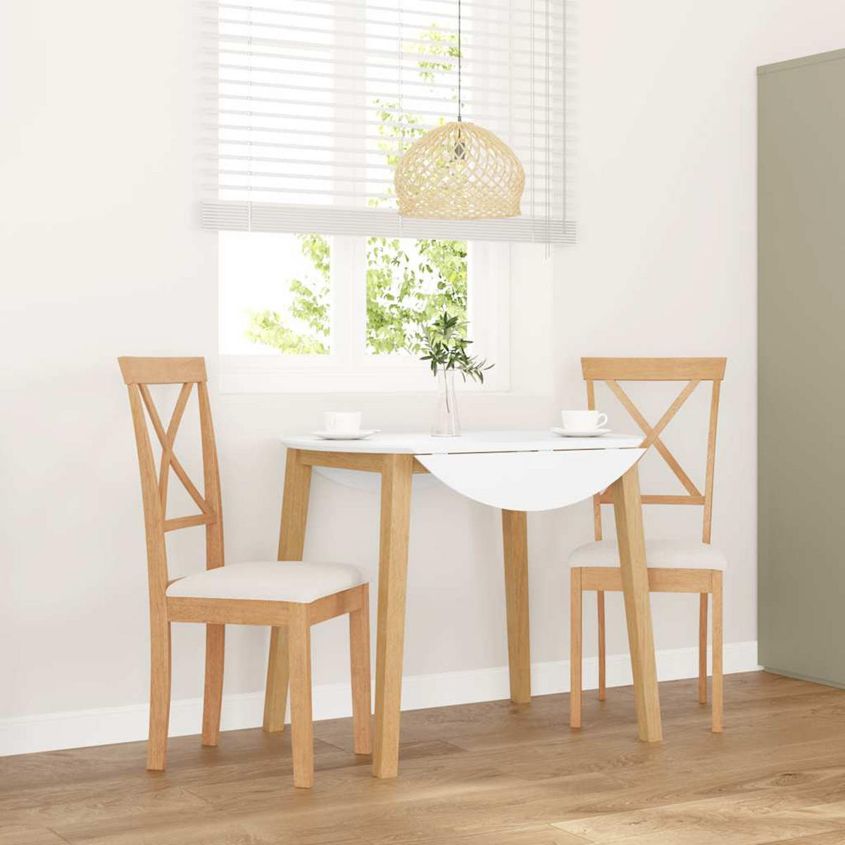 ESSZIMMERSTÜHLE mit Kissen 2 Stk. Massivholz Gummibaum 42.5*53.5*94cm - Braun/Weiß, Holz (42.5/94/53.5cm) - ZMH