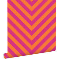 TAPETE Zickzackmuster 50 x 900 cm - Pink, Papier (50/900cm) - ESTAhome
