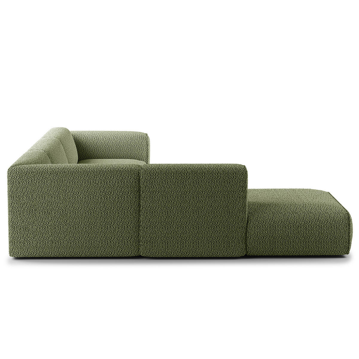 3-SITZER ECKSOFA mit Recamiere - Schwarz/Grün, Kunststoff/Textil (295/231cm) - home24