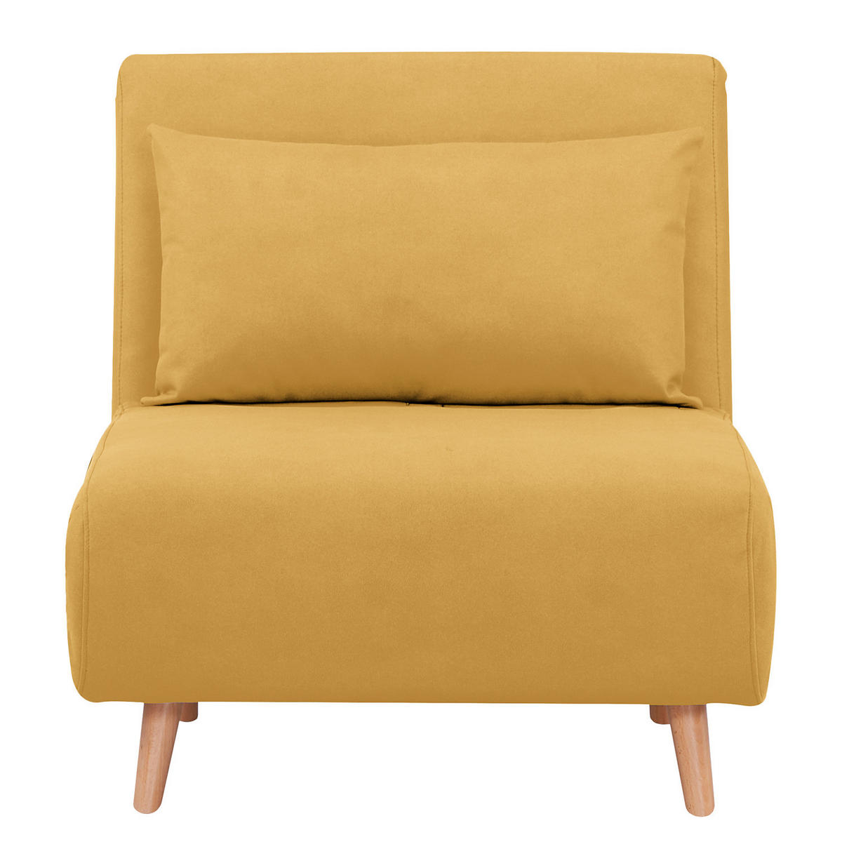 SCHLAFSESSEL - Textil / Teilmassivholz - Gelb/Buchefarben, Holz/Buchenholz (77/81/90cm) - home24