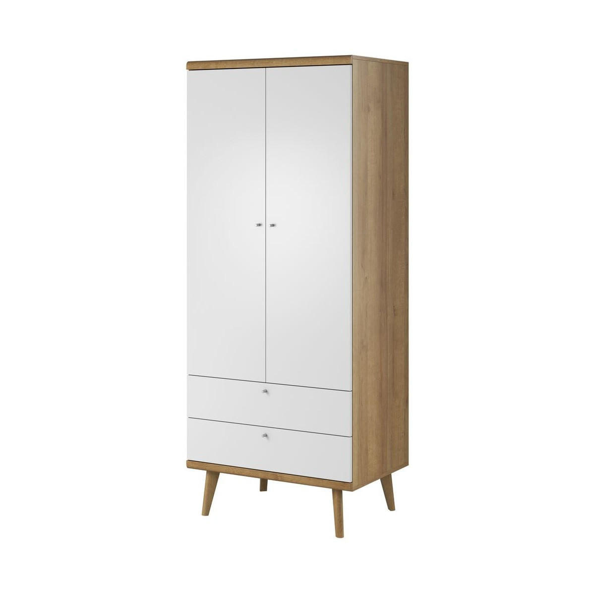 KLEIDERSCHRANK – PSZ80 – 80 cm – Primo – Weiß / Sonoma Eiche - Weiß, Holzwerkstoff (80/197/56cm) - hi-markt