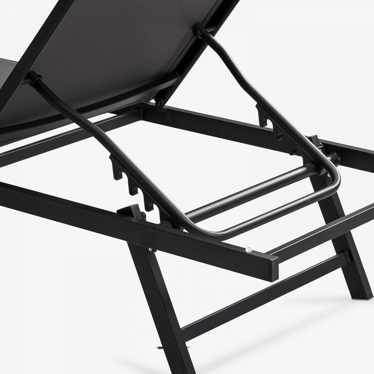 SONNENLIEGE, Grau - Grau, Metall (60/90/195cm) - Oviala