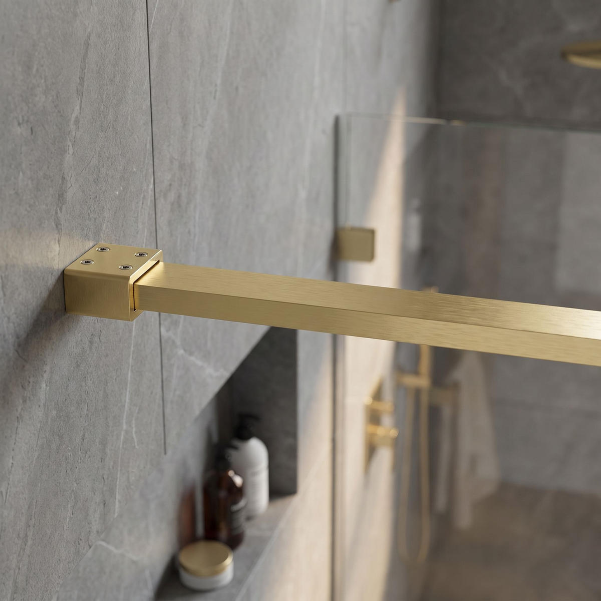STABILISIERUNGSSTANGE Für Duschwand 150 Cm Rea Brush Gold - Goldfarben, Metall (3.2/150/3.2cm) - REA