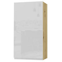 HÄNGESCHRANK Florence W4/50 Eiche Artisan / RAL 9003 signalweiß HG 50 / 32,5 / 96cm - Türanschlag links - Weiß Hochglanz/Eiche Artisan, Holz/Holzwerkstoff (50/96/32.5cm) - Feldmann-Wohnen