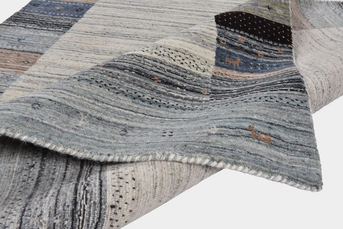 WOLLTEPPICH Nebraska mit Bordüre 60x90 cm - Multicolor, Textil (60/90cm) - THEKO