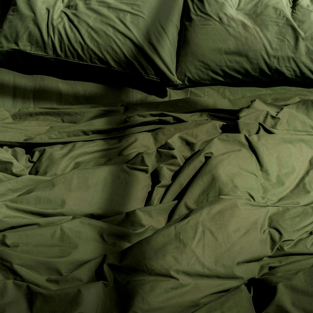BETTBEZUG Basic Olivgrün 135/140x200 cm (Standardgrösse) - Olivgrün, Textil (140/200cm) - Happy Friday