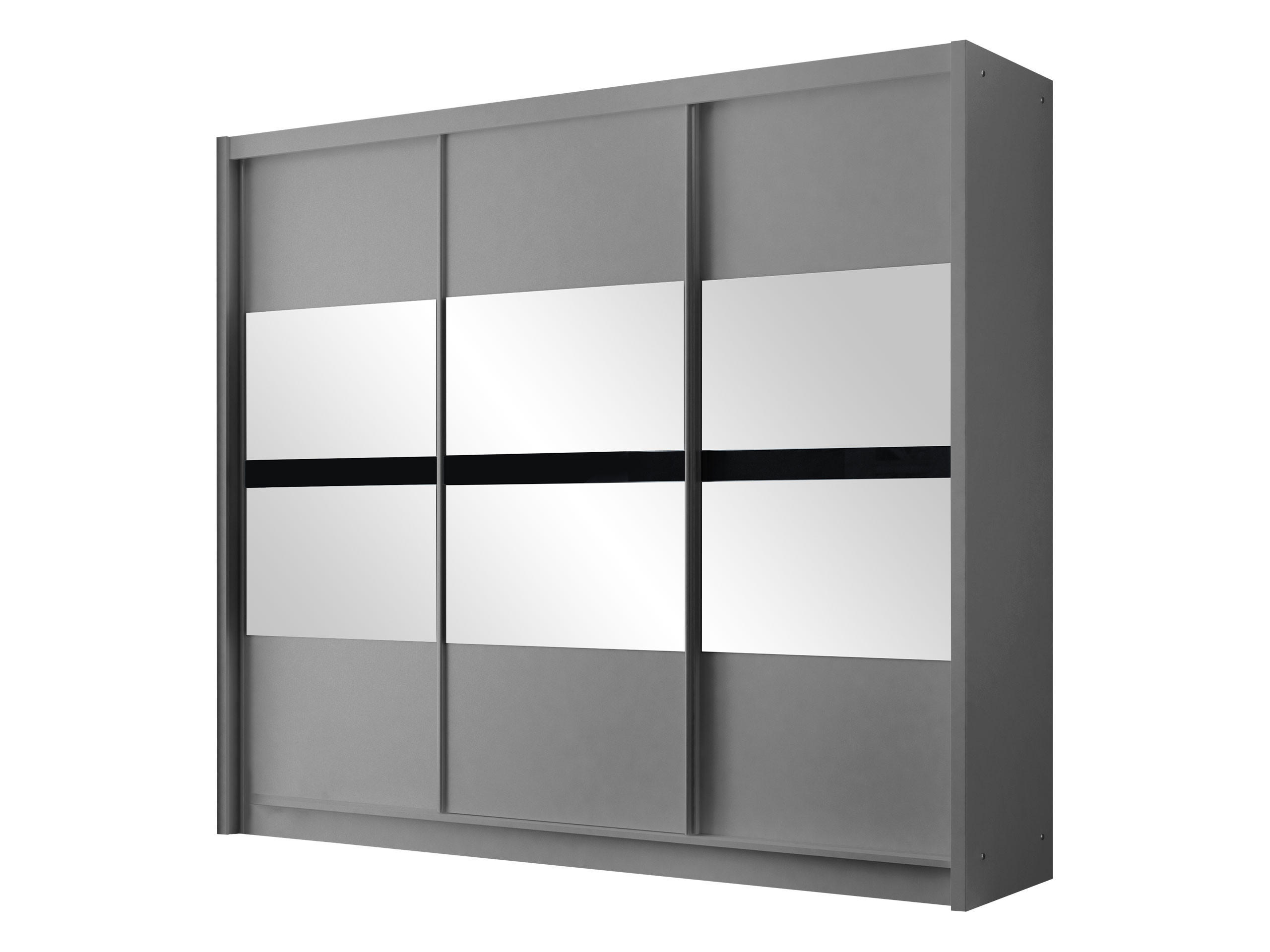 SCHIEBETÜRENSCHRANK Batumi 250 - Graphitfarben, Holzwerkstoff/Metall (250/215/61cm) - MIRJAN24