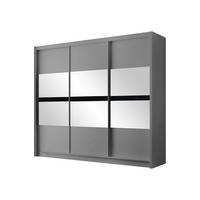 SCHIEBETÜRENSCHRANK Batumi 250 - Graphitfarben, Holzwerkstoff/Metall (250/215/61cm) - MIRJAN24