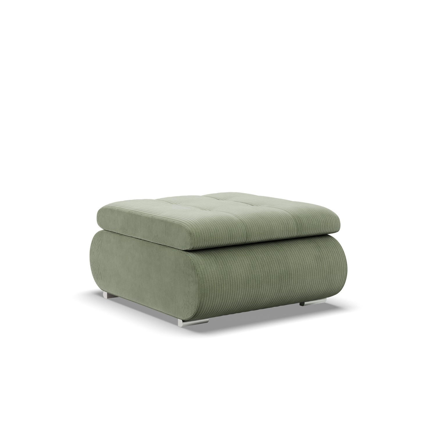 SITZPOUF FÜR DAS WOHNZIMMER FORESTA, Cord - Grün - Hellgrün, Textil (88/42/70cm)