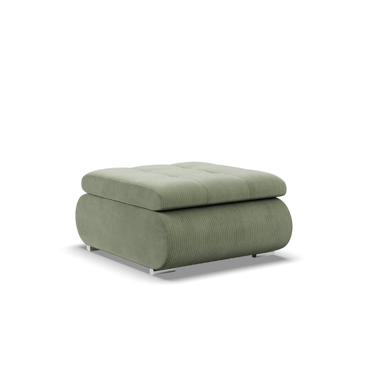 SITZPOUF FÜR DAS WOHNZIMMER FORESTA, Cord - Grün - Hellgrün, Textil (88/42/70cm)