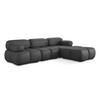 ECKSOFA Beidseitig Kunstleder Grau - Beige/Schwarz, Leder/Kunststoff (285/191cm) - Makamii